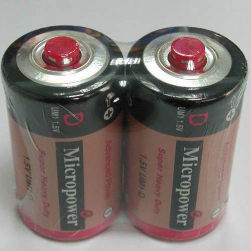 Zinc carbon battery d/r20 with red